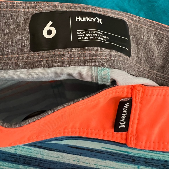 Hurley Boys 6 Blue Swim Trunks Board Shorts - Picture 8 of 9